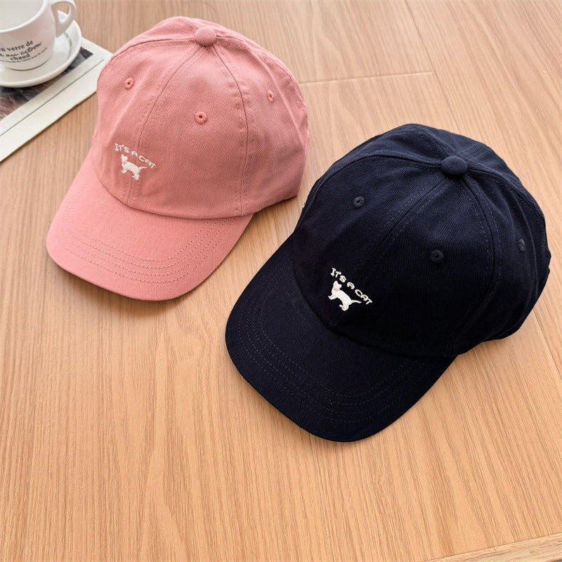 Women's Playful Cat-Embroidered Baseball Cap Bowlift