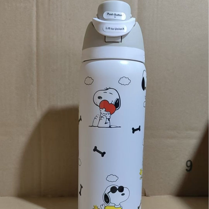 Insulated Stainless Steel Vacuum Water Bottle With One-Touch Flip Lid And Leakproof Safety Lock