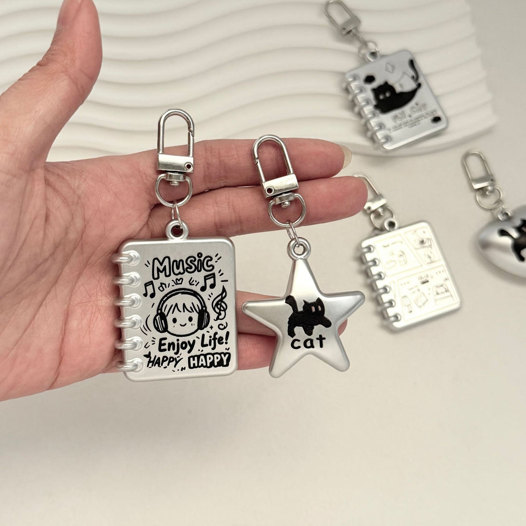 Cute Cat Star Charm Keychain Bowlift