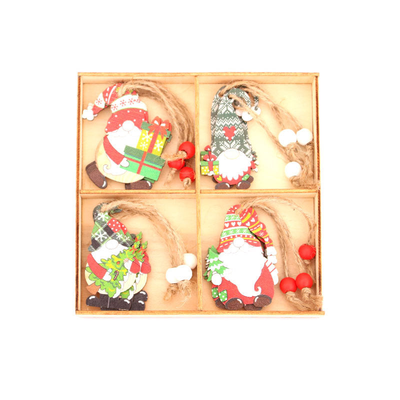 Decorative Wooden Gnome Figurine Set Bowlift