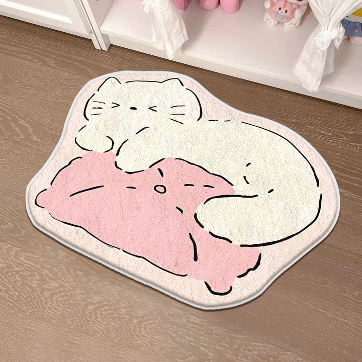 Children's Playful Cat-Shaped Area Mat Bowlift