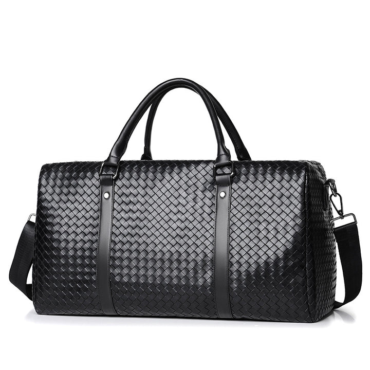 Woven Leather Weekend Duffel Bag Bowlift
