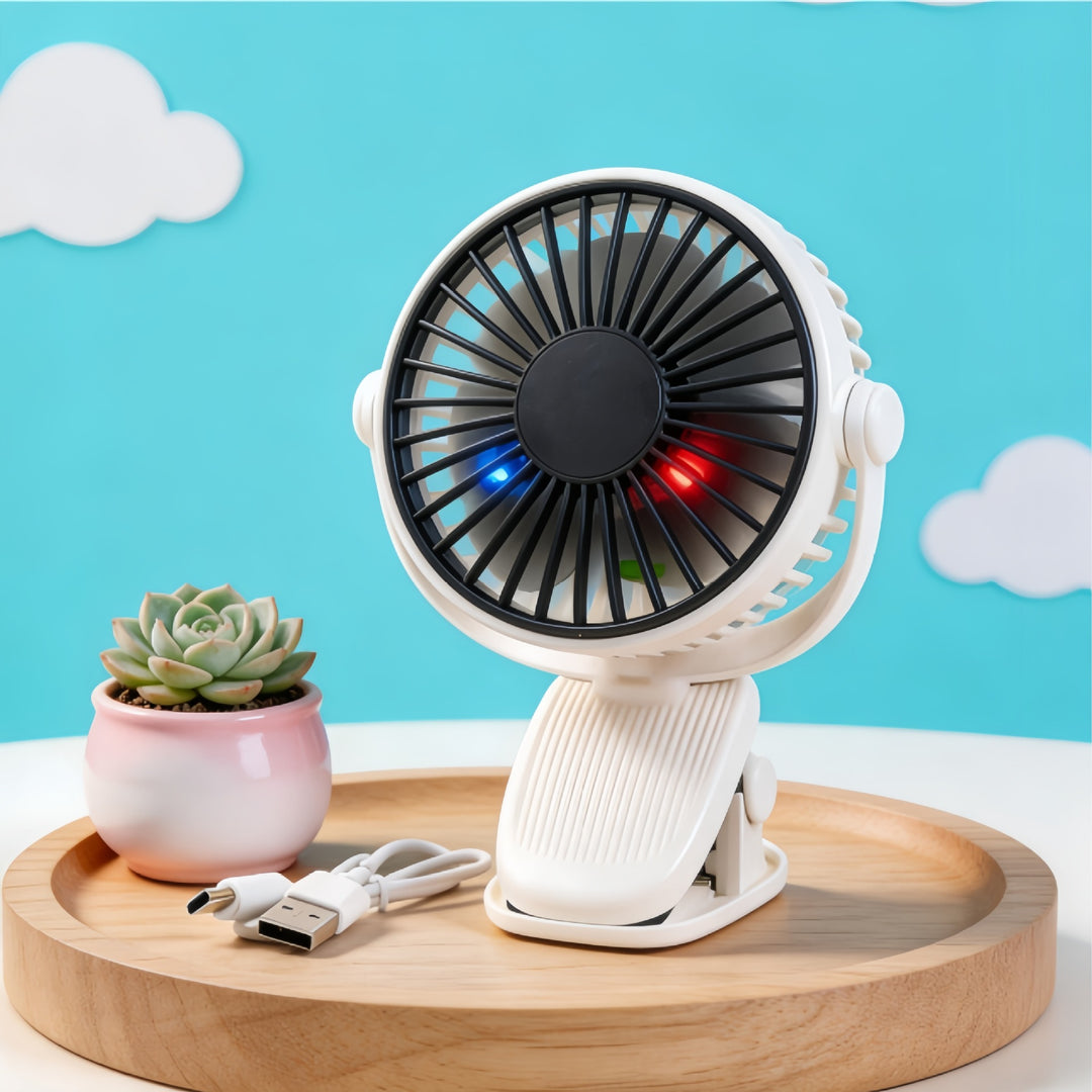 Ladies portable USB fan with flexible tilt mechanism Bowlift