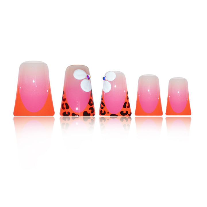 Artistic Floral Press-On Nails Bowlift