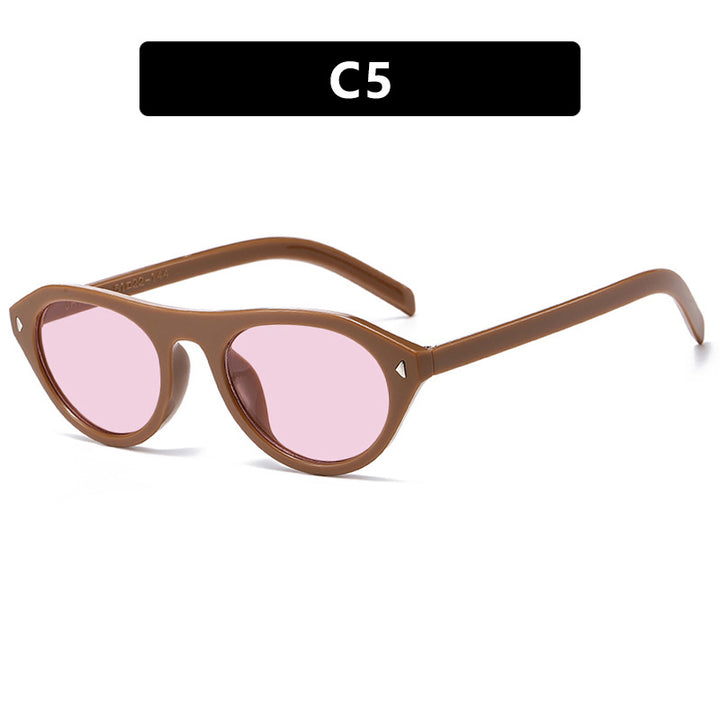 Women's fashionable sunglasses with curved frame and protective UV filter Bowlift