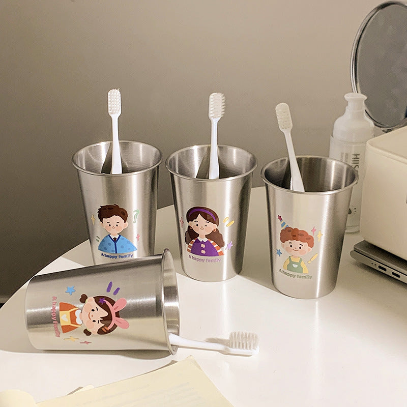 Stainless Steel Toothbrush Holder with Creative Children's Design Bowlift