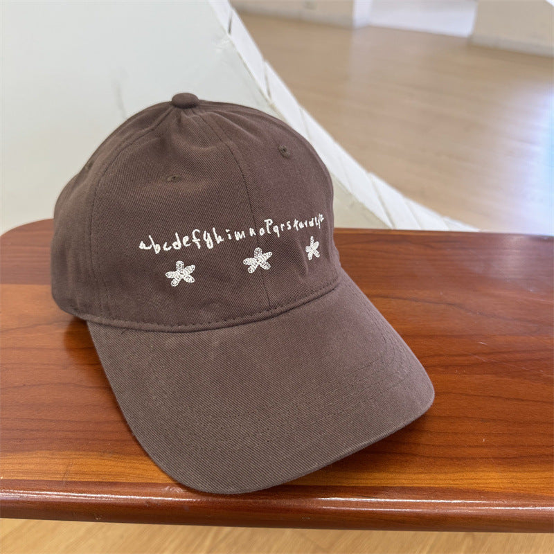 Women's Casual Embroidered Cotton Baseball Cap Bowlift