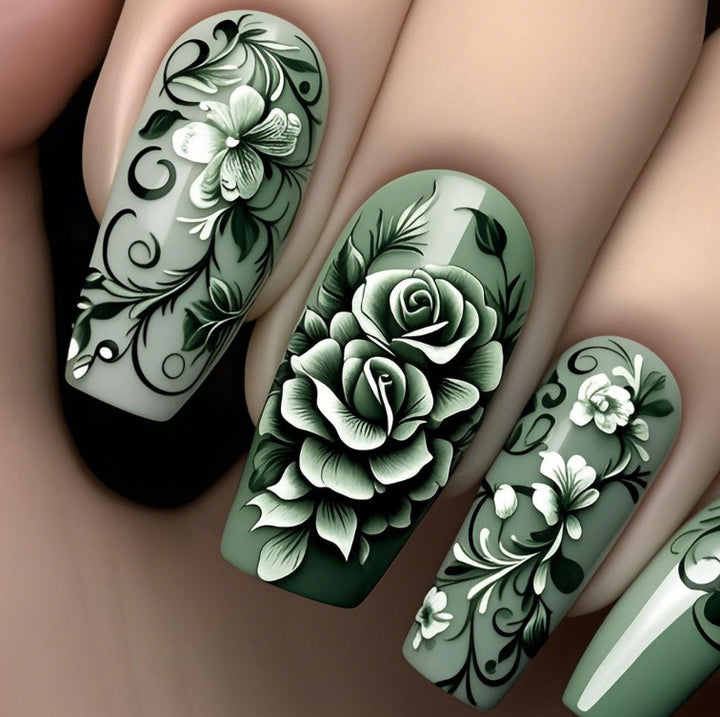 Floral Pattern Nail Art Bowlift