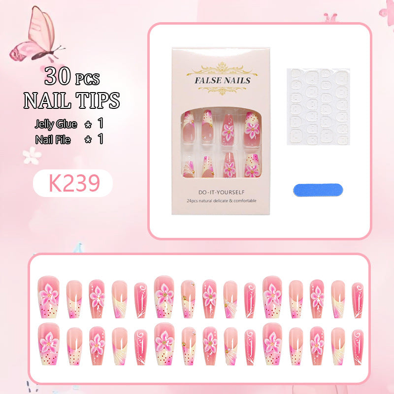 Nail art set with elegant floral motifs Bowlift