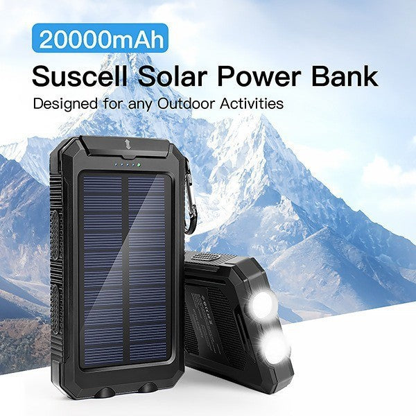 Solar Powerbank with Integrated LED Light and Compass Bowlift
