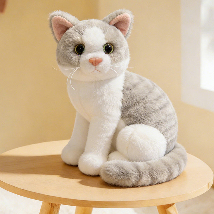 Lifelike Stretching Cat Plush Floor Cuddle Pillow Bowlift