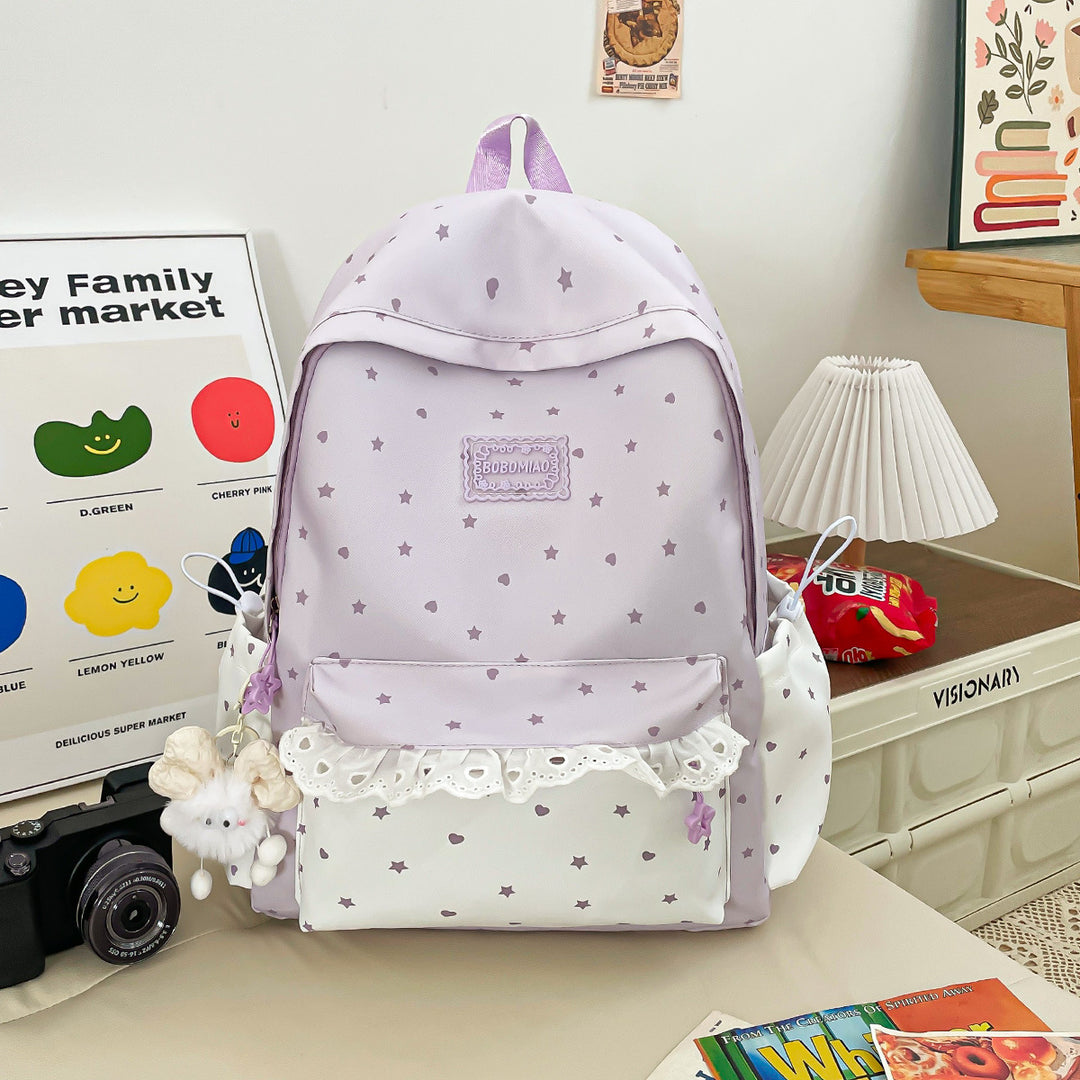 Playful Star-Patterned Backpack Bowlift