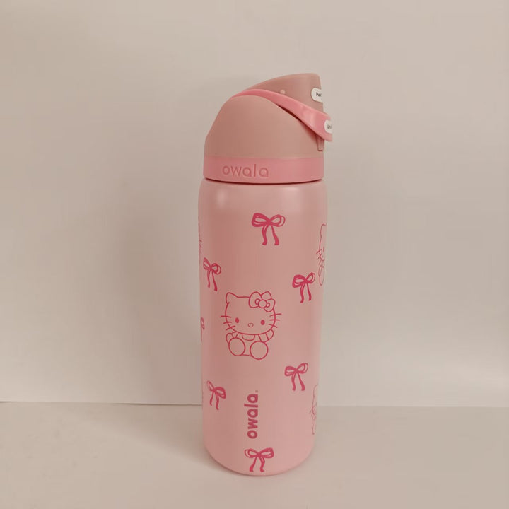 Double-Wall Vacuum Insulated Stainless Steel Travel Bottle With Flip Straw Leakproof Lid And Character Print