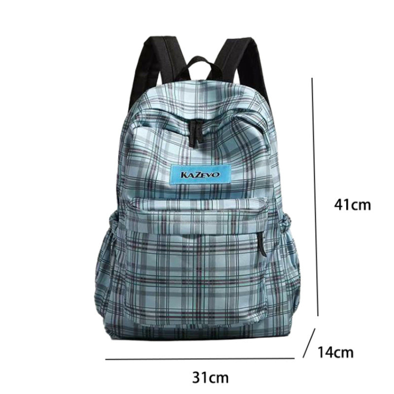 Stylish Plaid Patterned Laptop Backpack Bowlift