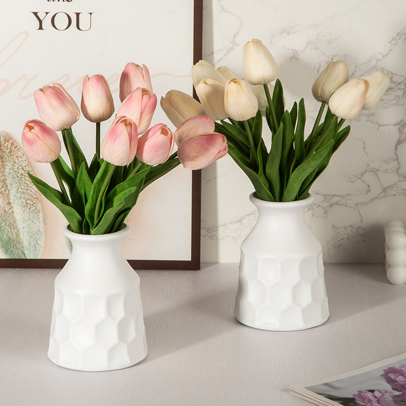 Textured Honeycomb Ceramic Vase Bowlift