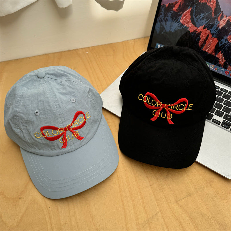 Women's Embroidered Bow-Detail Baseball Cap Bowlift