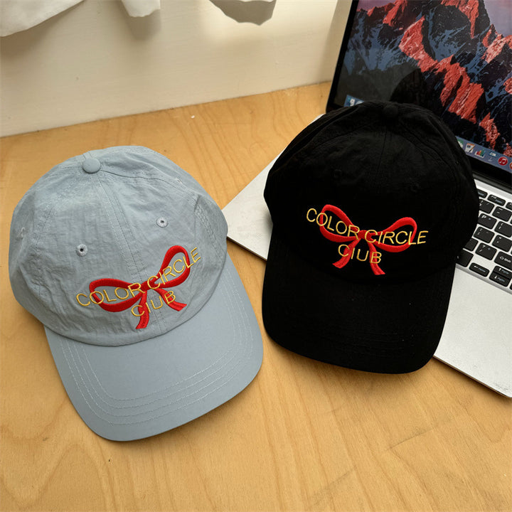 Women's Embroidered Bow-Detail Baseball Cap Bowlift
