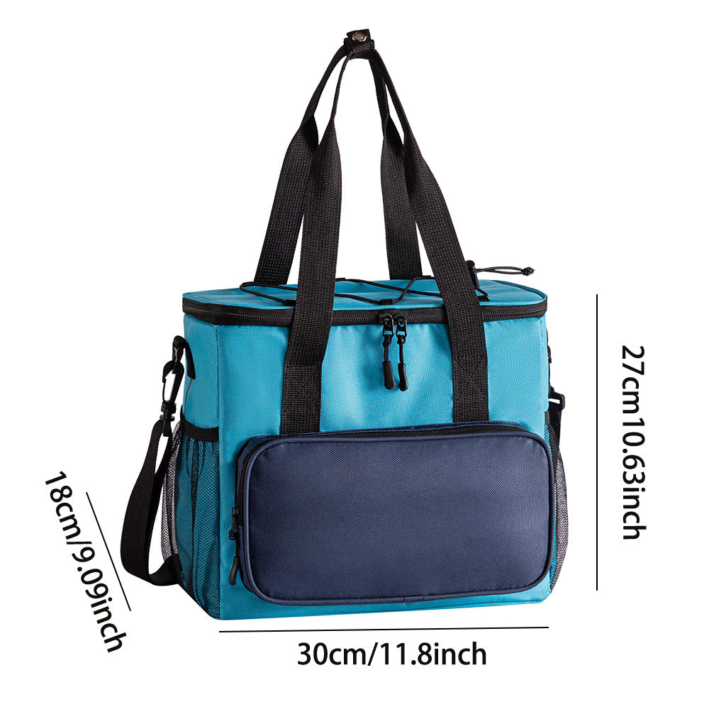 Insulated Lunch Cooler Tote Bag with Front Organizer Pocket and Adjustable Shoulder Strap Bowlift