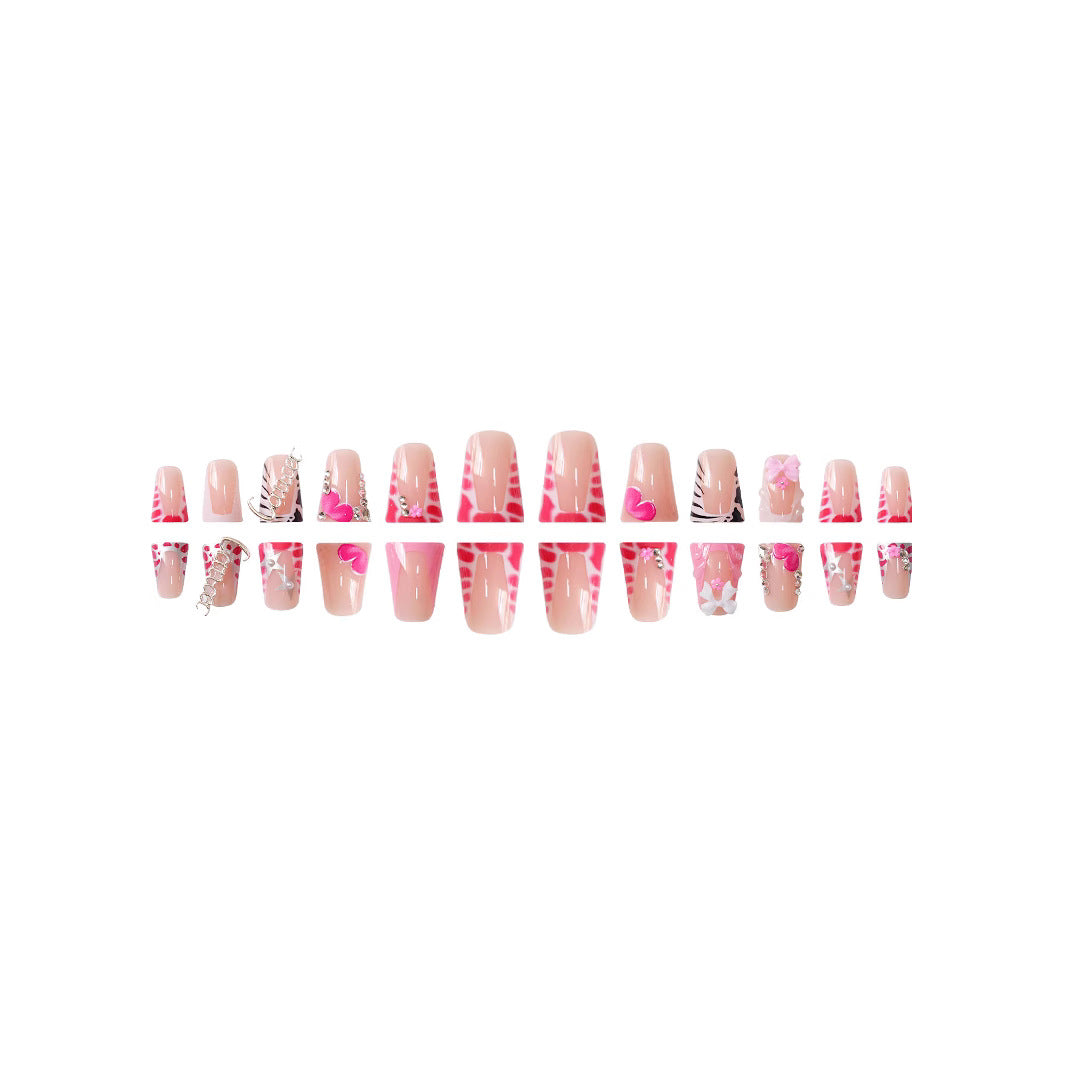 Artistic 3D Decorative Press-On Nail Art Bowlift