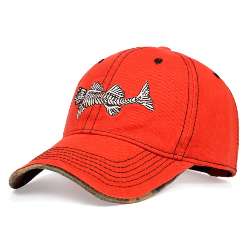 Men's Embroidered Fishing-Themed Baseball Cap Bowlift