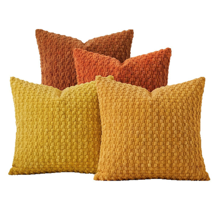 Textured chenille waffle throw pillow with plush insert Bowlift