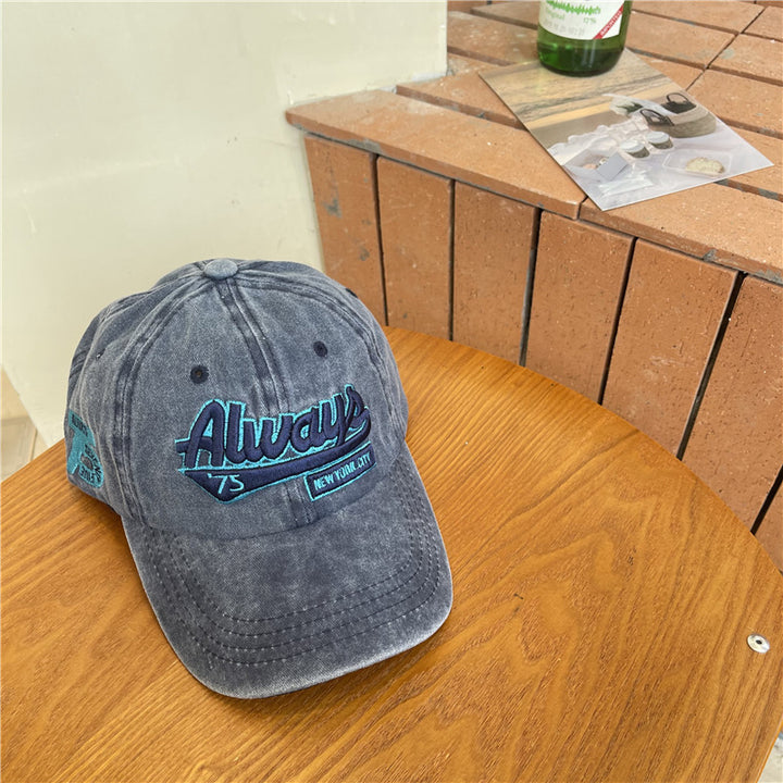 Men's Vintage-Inspired Distressed Cotton Baseball Cap Bowlift