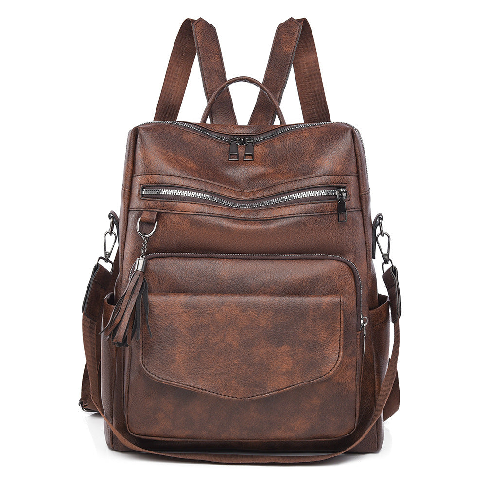 Vintage-Inspired Leather Backpack Bowlift