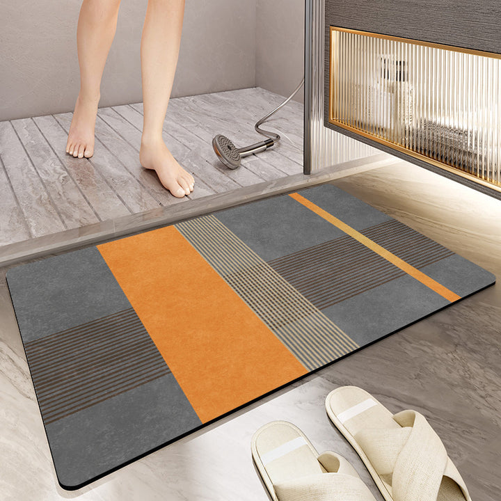 Textured Abstract Design Bath Mat Bowlift