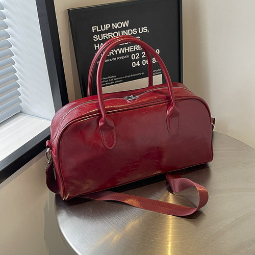 Elegant Leather Overnight Duffle Bag Bowlift