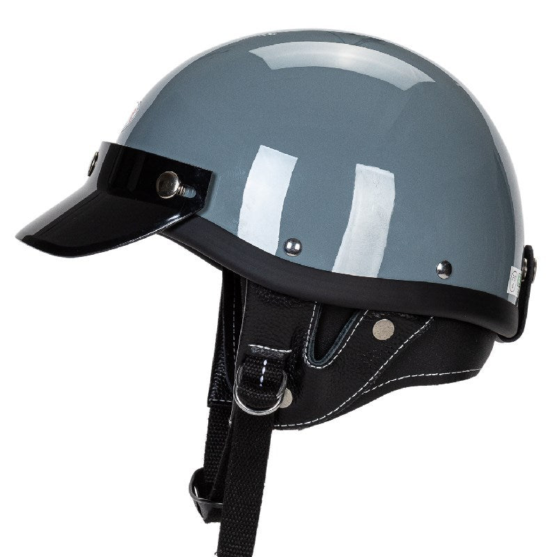 Classic Motorcycle Half-Helmet with Visor Bowlift