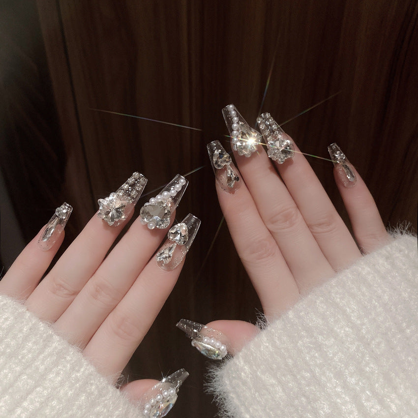 Decorative Crystal Embellished Nail Tips Bowlift