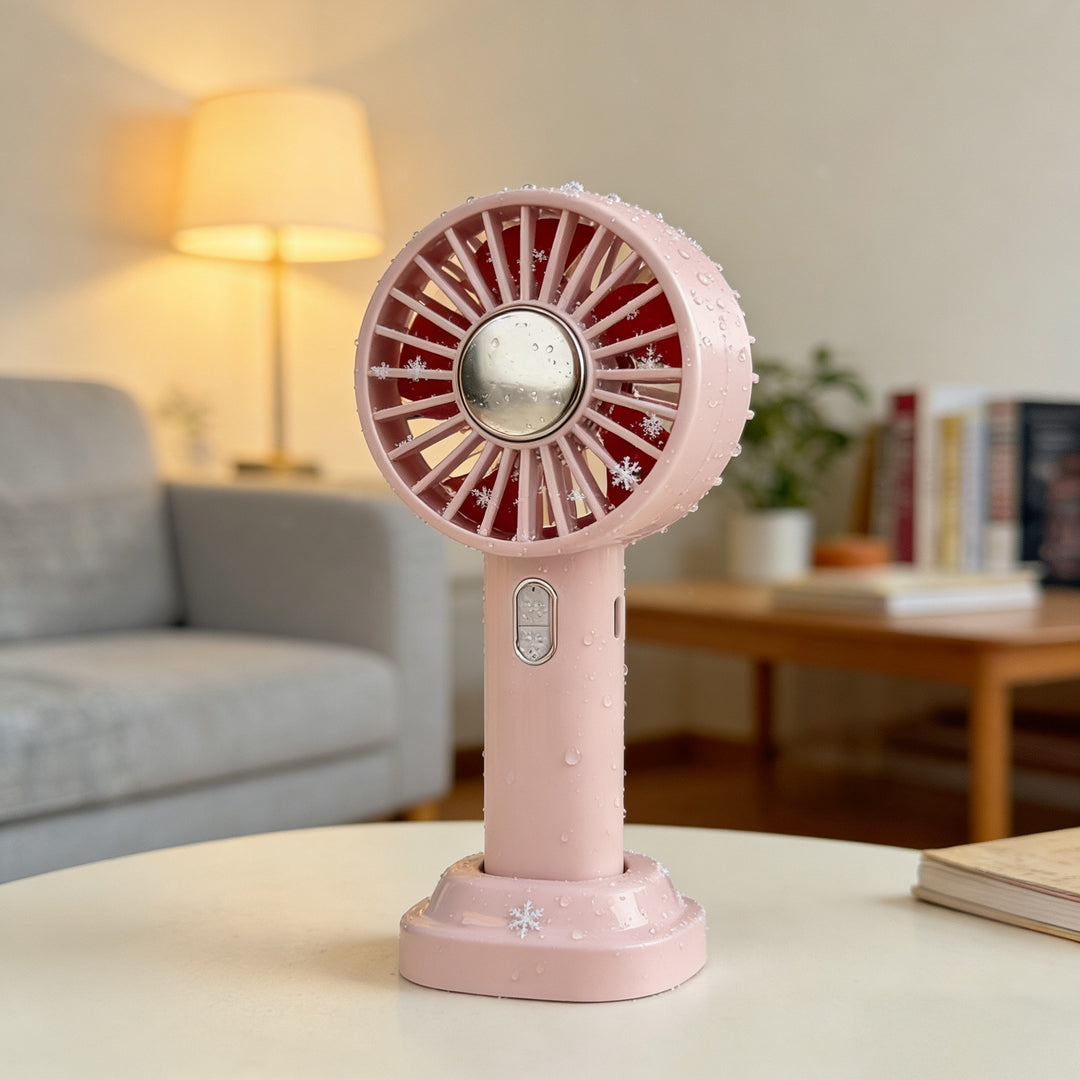 Women's Portable Mini Fan with Integrated Spray Function Bowlift