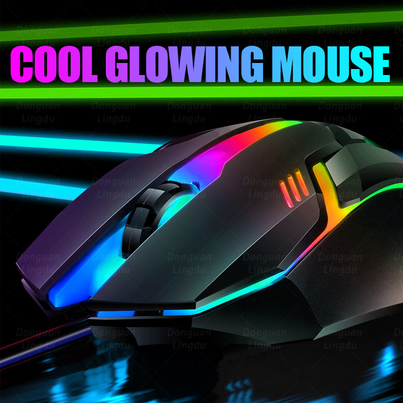 Men's High-Precision Ergonomic Gaming Mouse with RGB Lighting Bowlift