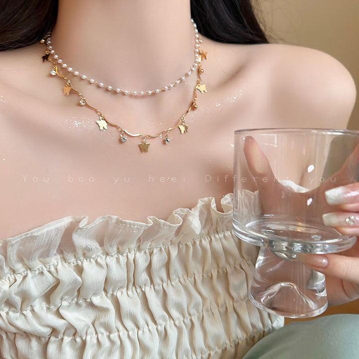 Layered Opal and Pearl Necklace Bowlift