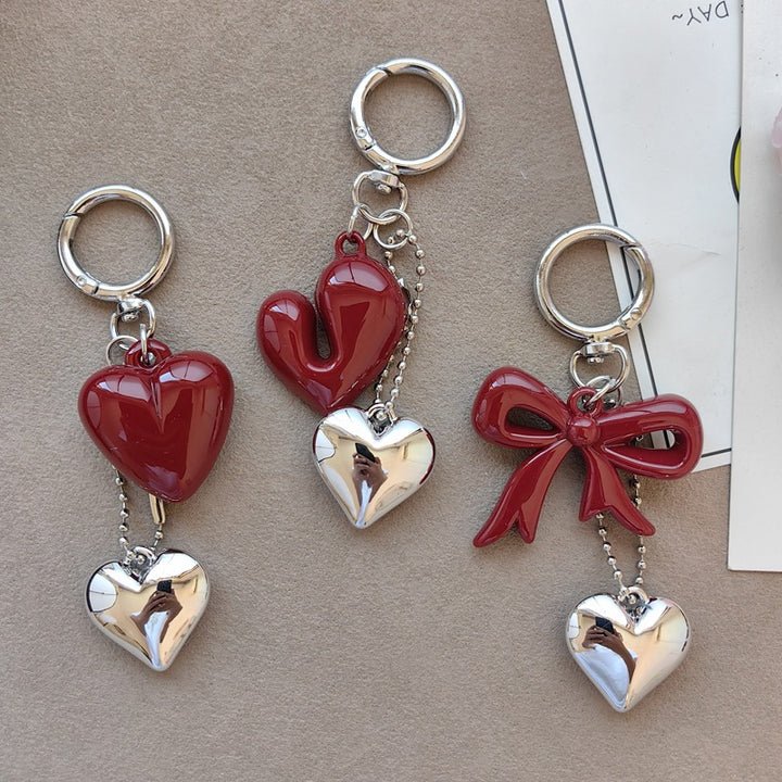 Keychain with bow and heart motif Bowlift
