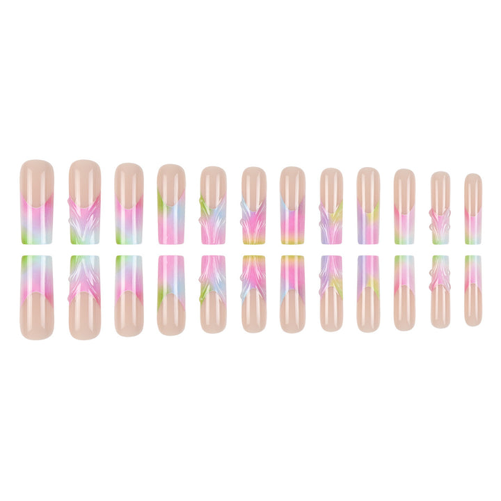 Artistic Gradient Long Stiletto Press-On Nails Bowlift