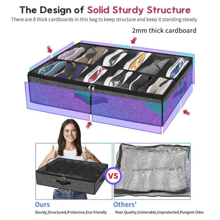 Underbed Storage Organizer with Clear Top