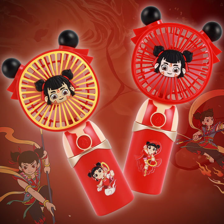 Ladies Portable Hand Fan with Cute Character Design Bowlift