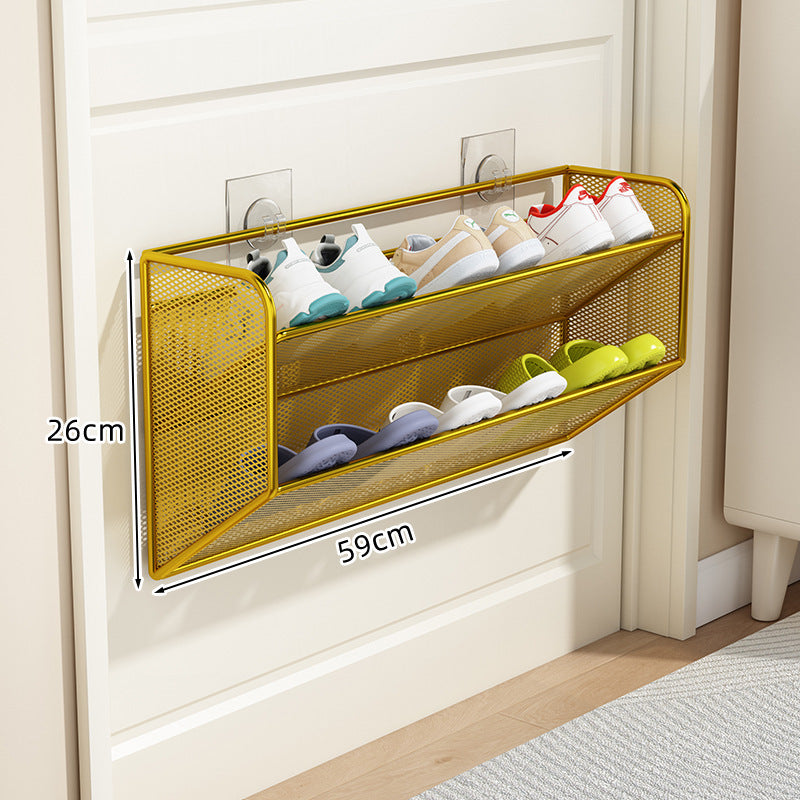 slim overdoor mesh shoe rack organizer with ventilated angled shelf Bowlift
