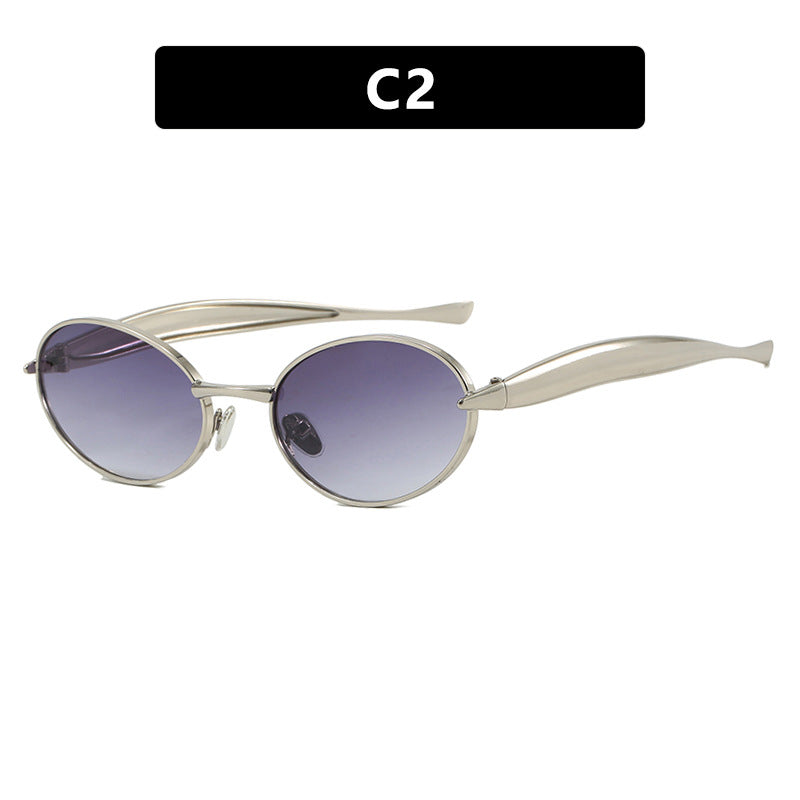 Women's fashionable sunglasses with oval frame and sparkling details Bowlift