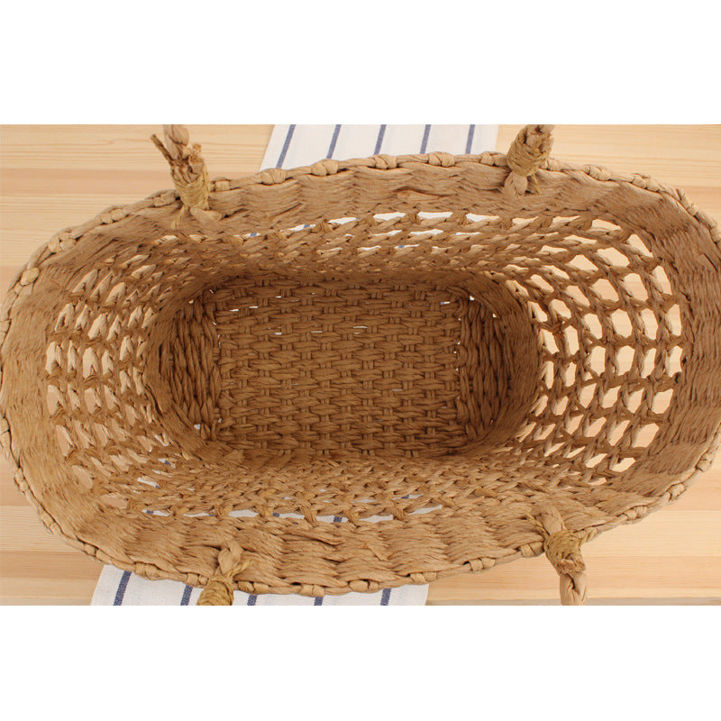 Woven Beach Bag Made of Natural Material Bowlift