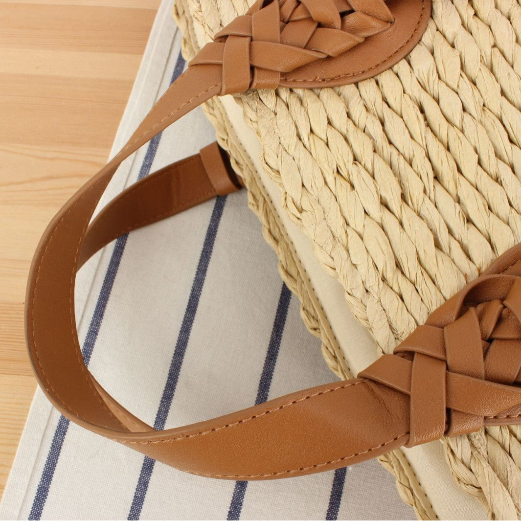 Braided Bast Bag with Leather Straps Bowlift