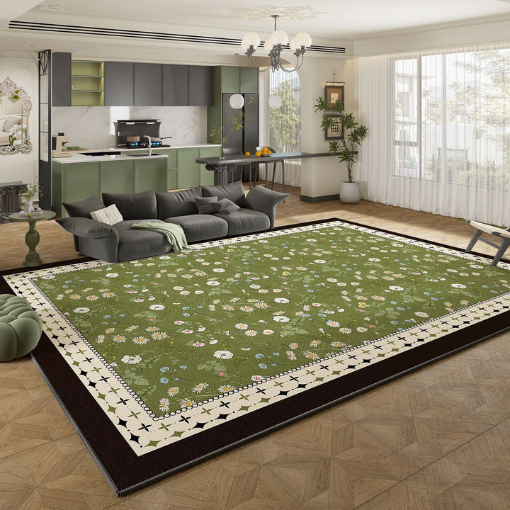 Floral Design Plush Area Rug Bowlift