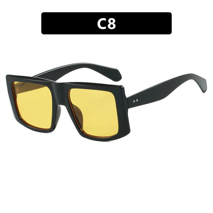 Women's square sunglasses with robust plastic frame and protective UV filter Bowlift