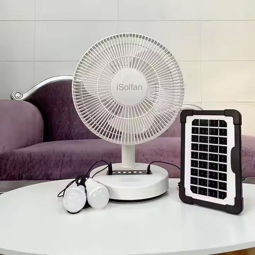 Ladies Solar-Powered Table Fan with Remote Control and Variable Speed Control Bowlift