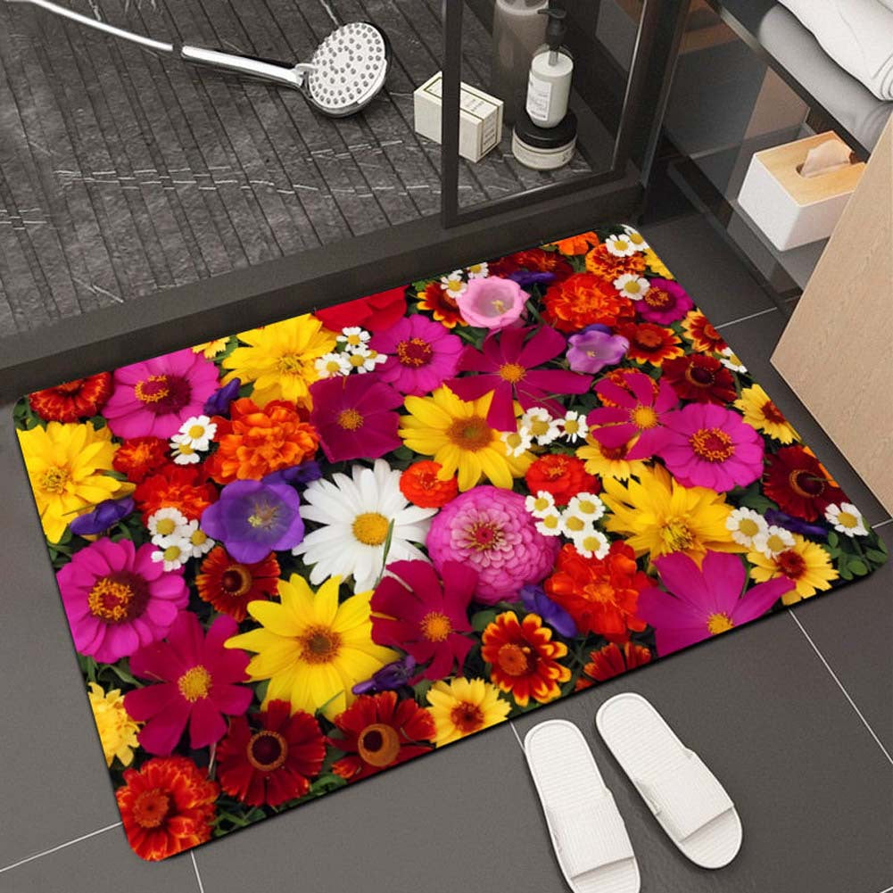 Floral Design Bath Mat