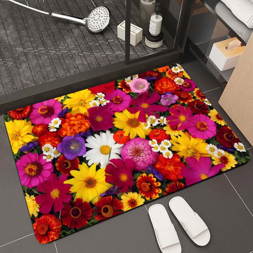 Floral Design Bath Mat