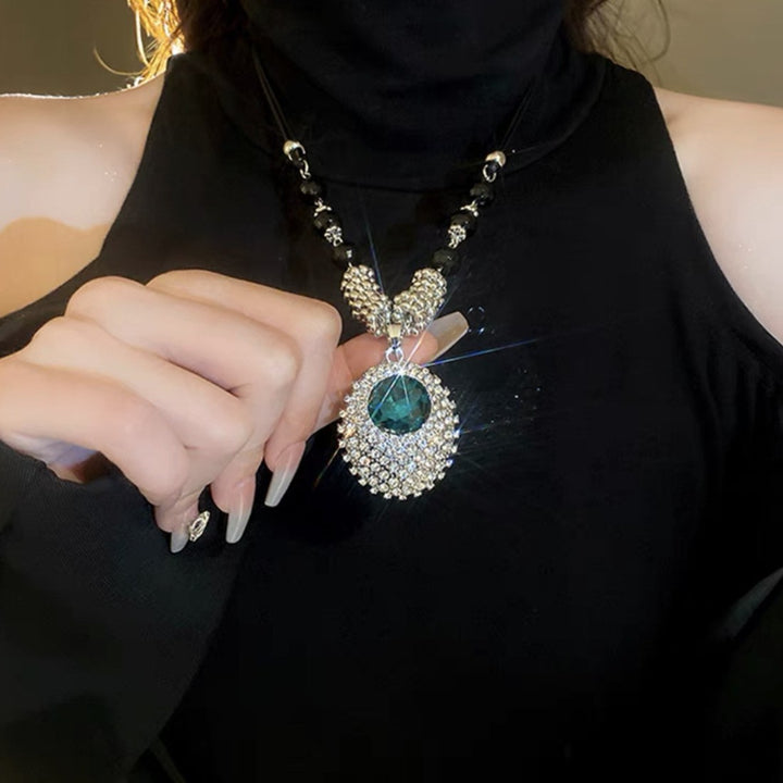 Crystal Embellished Pendant Necklace Bowlift