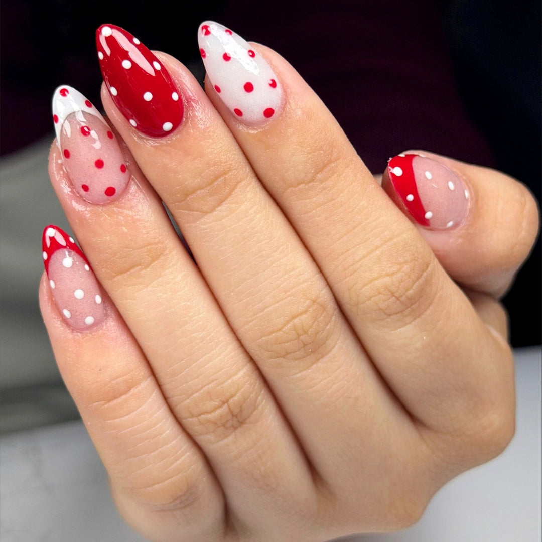 Creative nail art set with playful polka dot design Bowlift