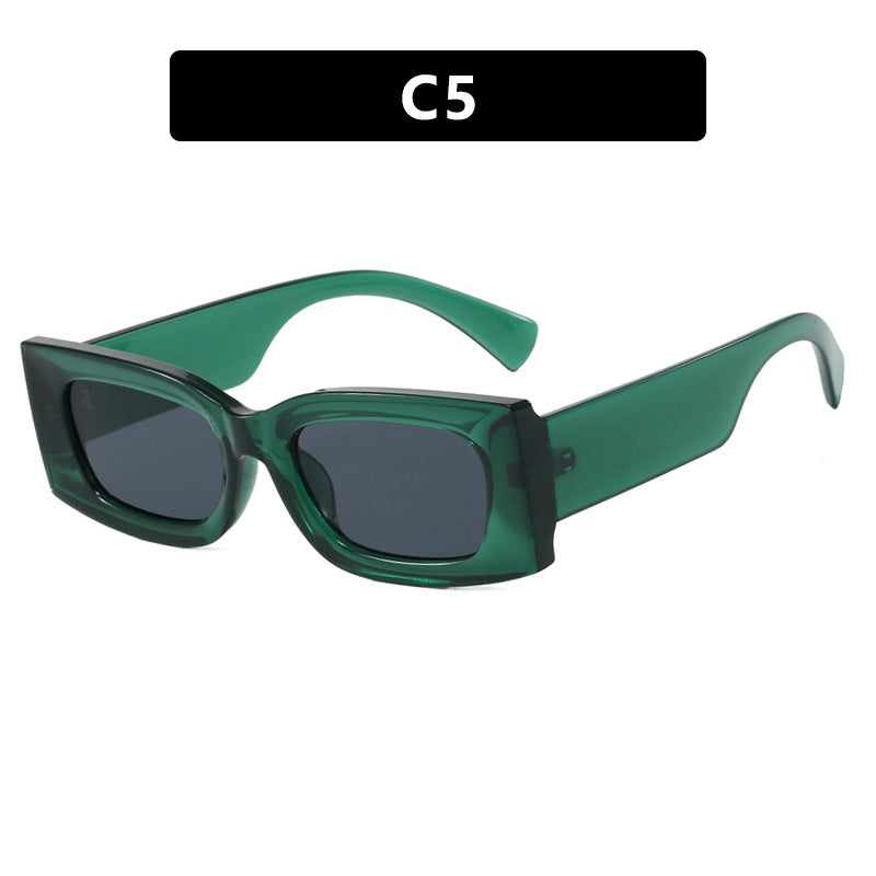 Women's fashionable square sunglasses with transparent frame and protective UV filter Bowlift